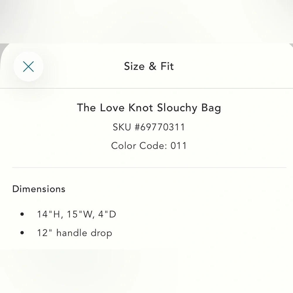 NWT new Anthropologie the love knot slouchy bag cream white + mini pouch